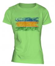 Karakalpakstan Distressed Flag Ladies T-Shirt