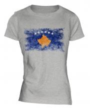 Kosovo Distressed Flag Ladies T-Shirt
