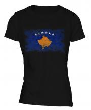 Kosovo Distressed Flag Ladies T-Shirt