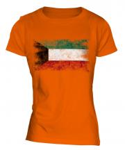 Kuwait Distressed Flag Ladies T-Shirt