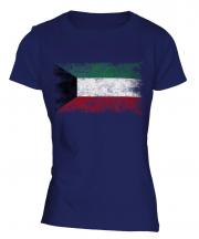 Kuwait Distressed Flag Ladies T-Shirt