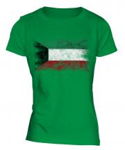 Kuwait Distressed Flag Ladies T-Shirt