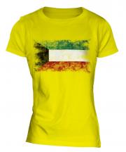 Kuwait Distressed Flag Ladies T-Shirt