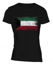 Kuwait Distressed Flag Ladies T-Shirt