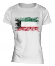 Kuwait Distressed Flag Ladies T-Shirt