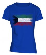 Kuwait Distressed Flag Ladies T-Shirt