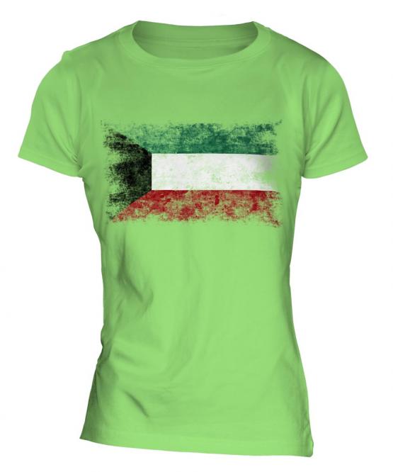 Kuwait Distressed Flag Ladies T-Shirt