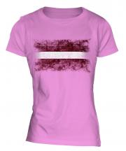 Latvia Distressed Flag Ladies T-Shirt