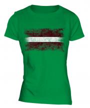 Latvia Distressed Flag Ladies T-Shirt
