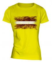 Latvia Distressed Flag Ladies T-Shirt