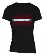 Latvia Distressed Flag Ladies T-Shirt