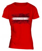 Latvia Distressed Flag Ladies T-Shirt