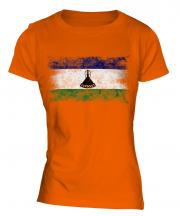 Lesotho Distressed Flag Ladies T-Shirt