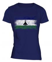 Lesotho Distressed Flag Ladies T-Shirt