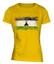Lesotho Distressed Flag Ladies T-Shirt
