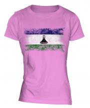 Lesotho Distressed Flag Ladies T-Shirt