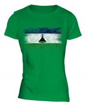 Lesotho Distressed Flag Ladies T-Shirt
