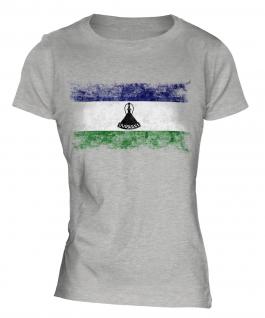 Lesotho Distressed Flag Ladies T-Shirt