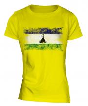 Lesotho Distressed Flag Ladies T-Shirt