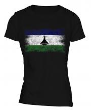 Lesotho Distressed Flag Ladies T-Shirt