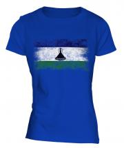 Lesotho Distressed Flag Ladies T-Shirt