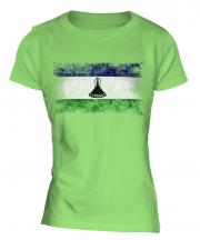 Lesotho Distressed Flag Ladies T-Shirt
