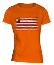 Liberia Distressed Flag Ladies T-Shirt