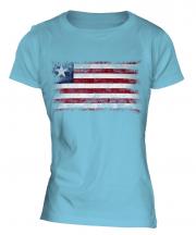 Liberia Distressed Flag Ladies T-Shirt