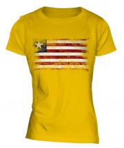 Liberia Distressed Flag Ladies T-Shirt