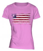 Liberia Distressed Flag Ladies T-Shirt