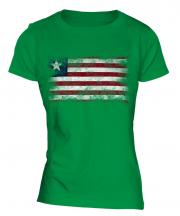 Liberia Distressed Flag Ladies T-Shirt