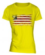 Liberia Distressed Flag Ladies T-Shirt