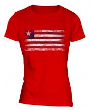 Liberia Distressed Flag Ladies T-Shirt