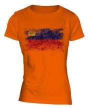 Liechtenstein Distressed Flag Ladies T-Shirt