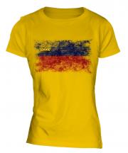 Liechtenstein Distressed Flag Ladies T-Shirt