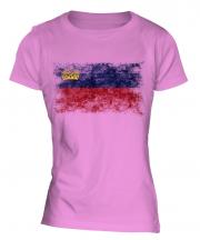 Liechtenstein Distressed Flag Ladies T-Shirt