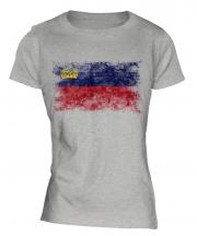 Liechtenstein Distressed Flag Ladies T-Shirt