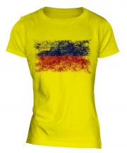 Liechtenstein Distressed Flag Ladies T-Shirt