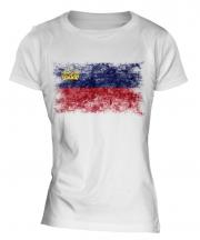 Liechtenstein Distressed Flag Ladies T-Shirt