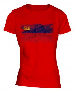 Liechtenstein Distressed Flag Ladies T-Shirt