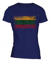 Lithuania Distressed Flag Ladies T-Shirt