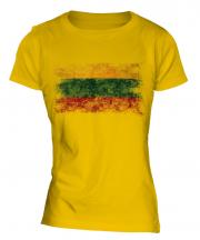Lithuania Distressed Flag Ladies T-Shirt