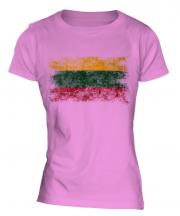 Lithuania Distressed Flag Ladies T-Shirt
