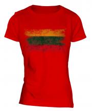 Lithuania Distressed Flag Ladies T-Shirt