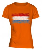 Luxembourg Distressed Flag Ladies T-Shirt