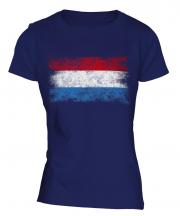 Luxembourg Distressed Flag Ladies T-Shirt
