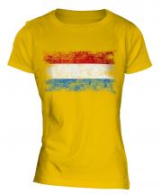 Luxembourg Distressed Flag Ladies T-Shirt