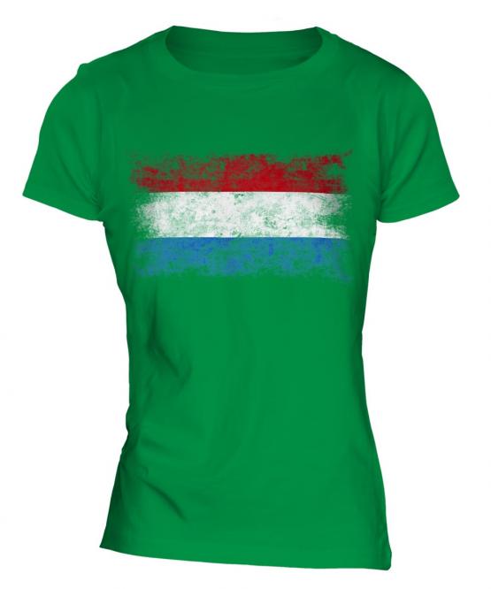 Luxembourg Distressed Flag Ladies T-Shirt