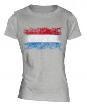 Luxembourg Distressed Flag Ladies T-Shirt