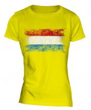 Luxembourg Distressed Flag Ladies T-Shirt